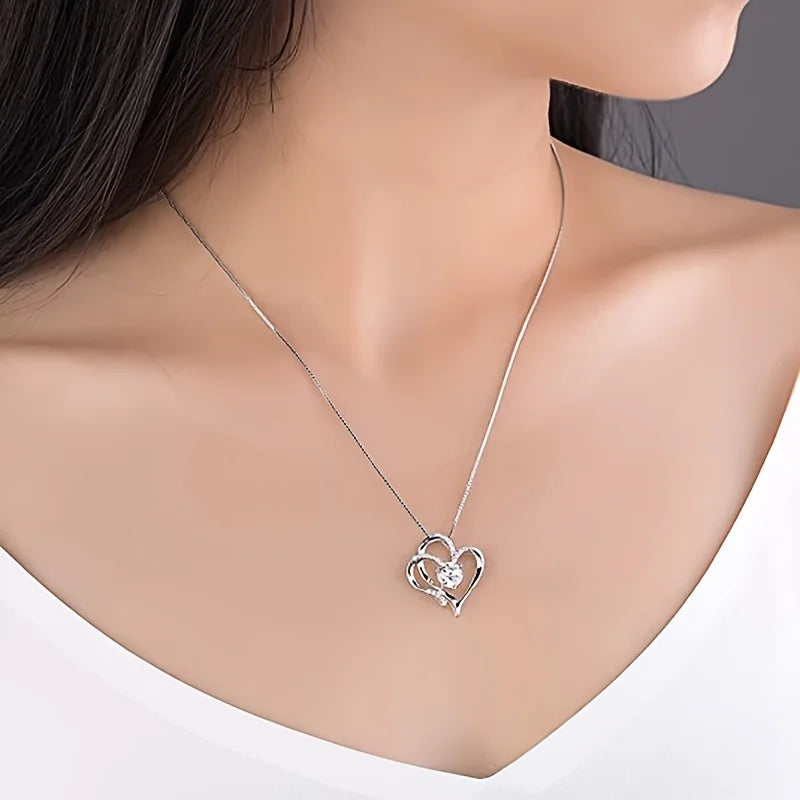 Elegant Heart Zircon Necklace